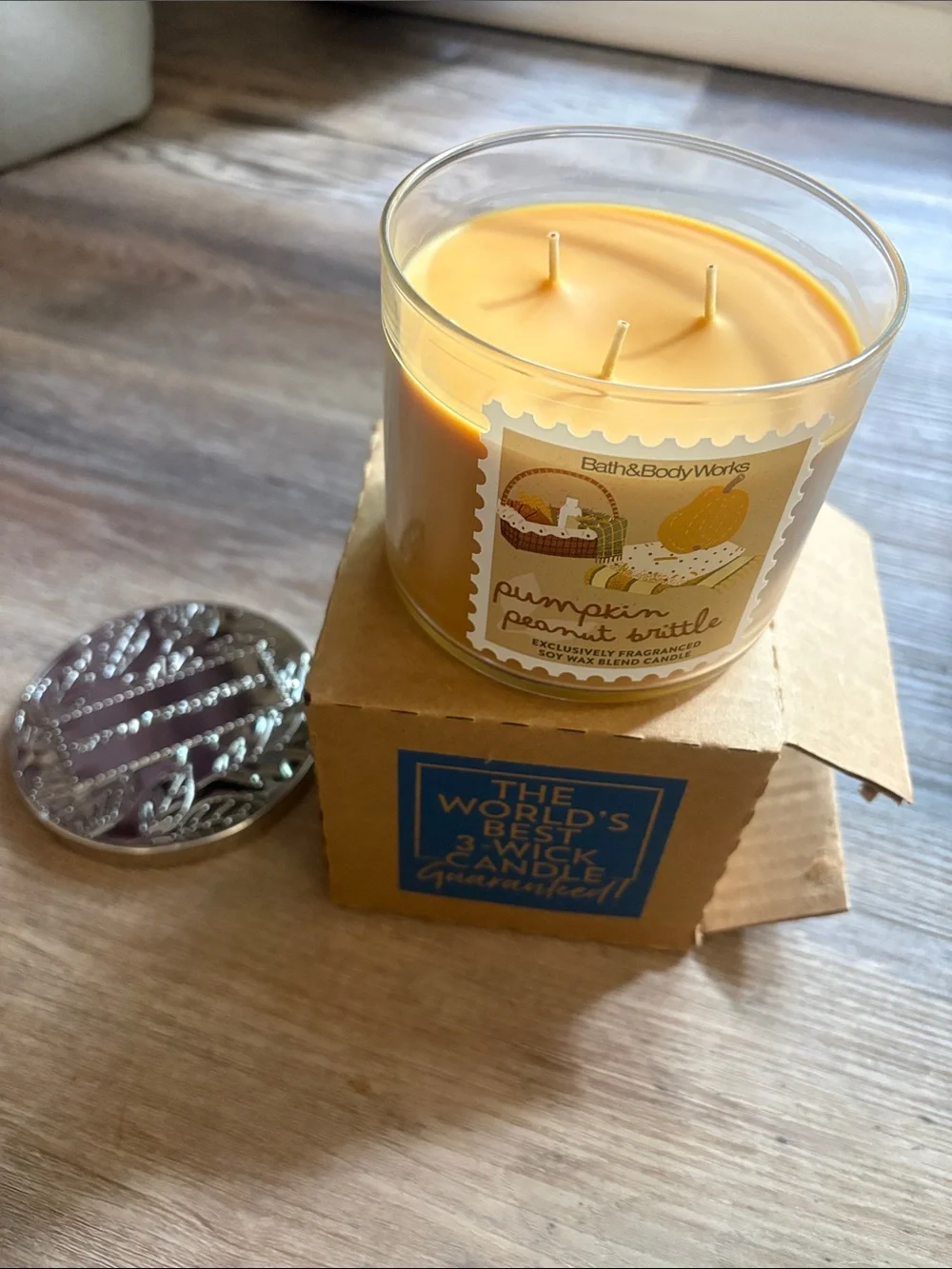 🆕 🎃 🥜🍁 BBW Pumpkin Peanut Brittle 3-Wick Candle